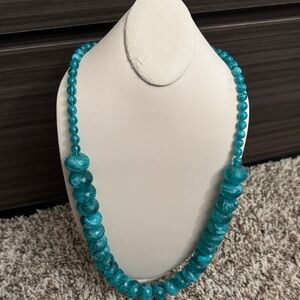 Elegant Blue Beaded Necklace